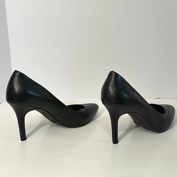 Merona Faux Leather Pointed-Toe-Pumps Black | Women Size 11 - Picture 2 of 14